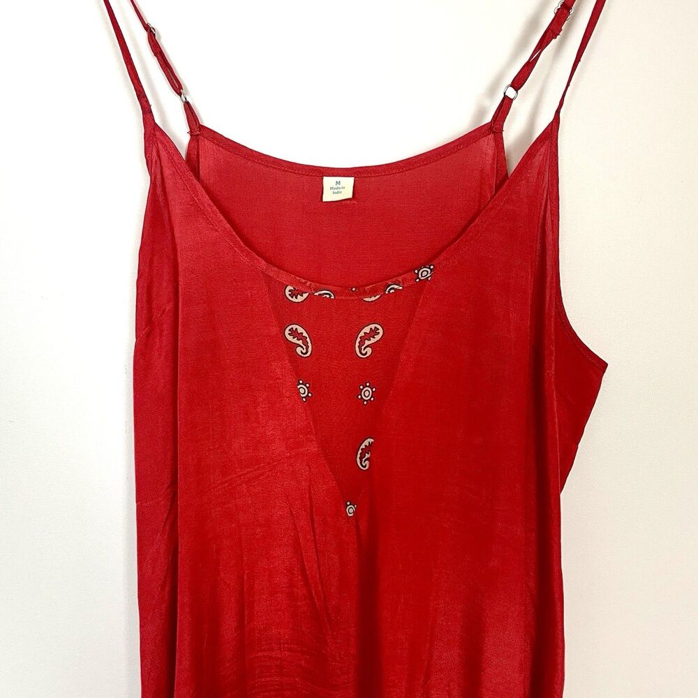 Sundance Briela Bandana Western Cowgirl Print Bohemian Midi Dress Red Sz Medium - Picture 11 of 13